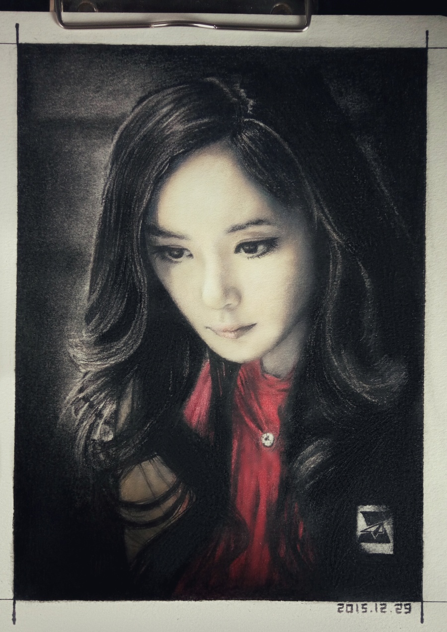 杨幂-画照片|彩铅|纯艺术|纸O墨o - 原创设计作品