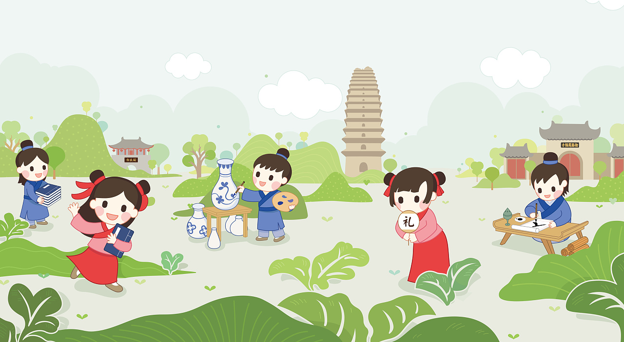 中国传统文化体验项目宣传插画