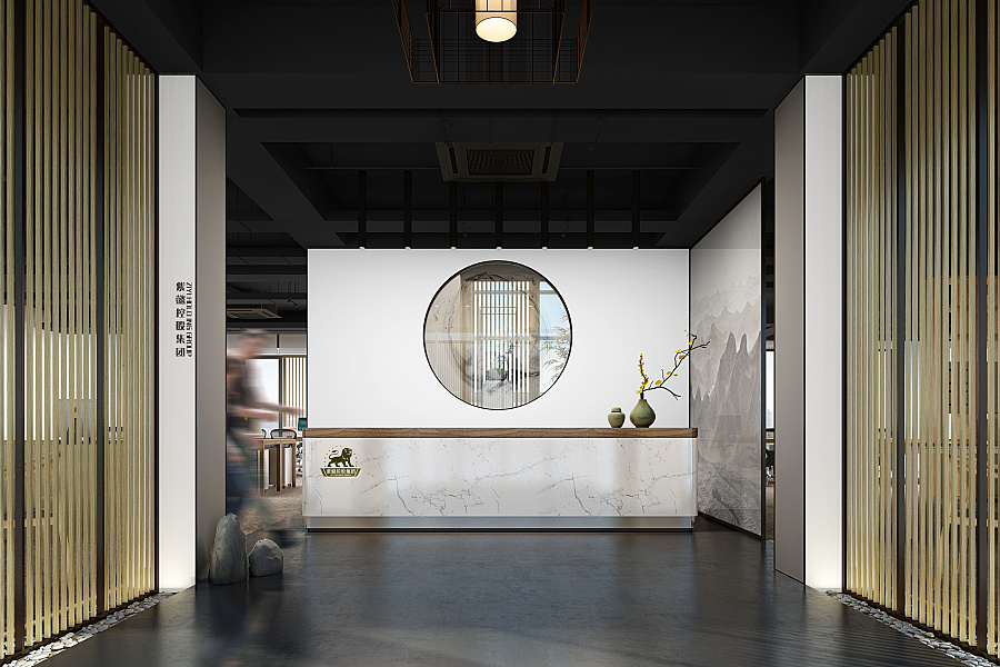 新中式办公|室内设计|空间\/建筑|创源灬 - 原创设计作品 - 站酷 (ZCOOL)