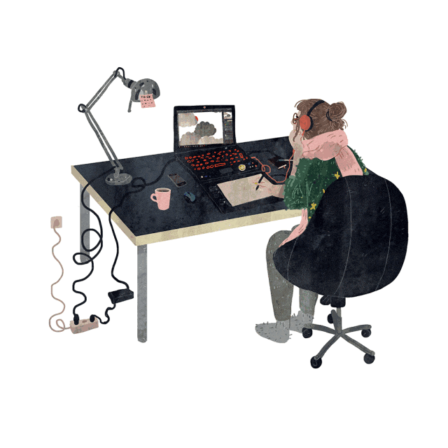 用色清新淡雅,lara paulussen的作品,同时她也尝试着让这些景色动起来