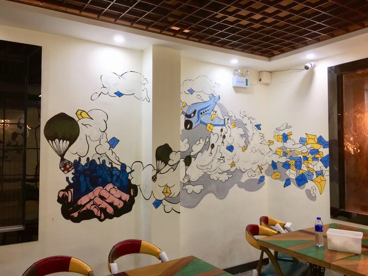 餐厅墙绘