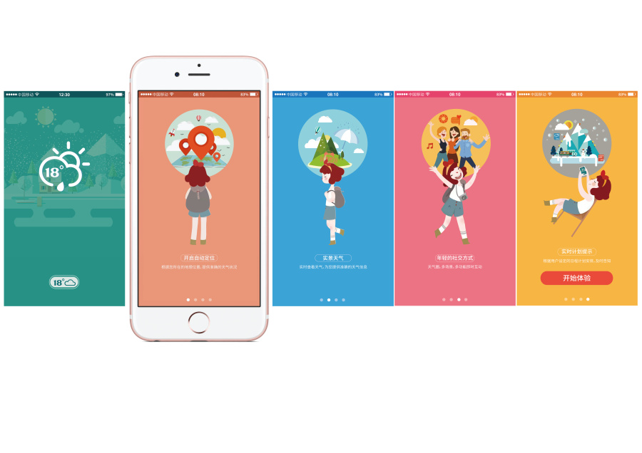 毕业设计18°天气UI设计|移动设备\/APP界面|U