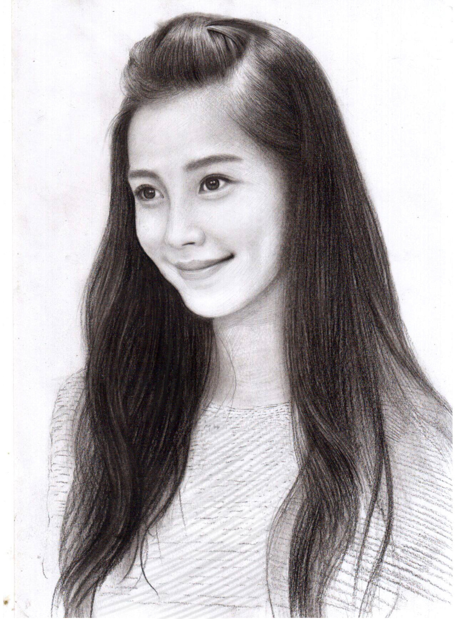 素描杨颖|素描|纯艺术|做最好的自己8025 - 原创