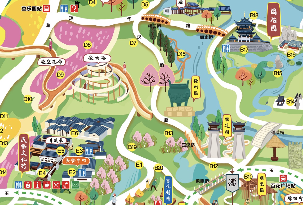 第十届江苏省园艺博览会手绘地图|插画|商业插画|由程图片