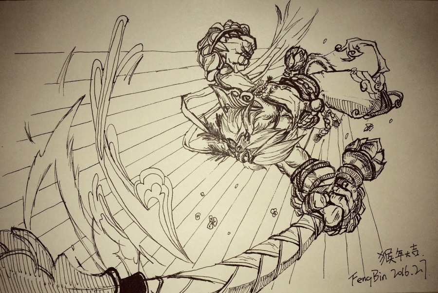 齐天大圣美猴王孙悟空|绘画习作|插画|民大的坦