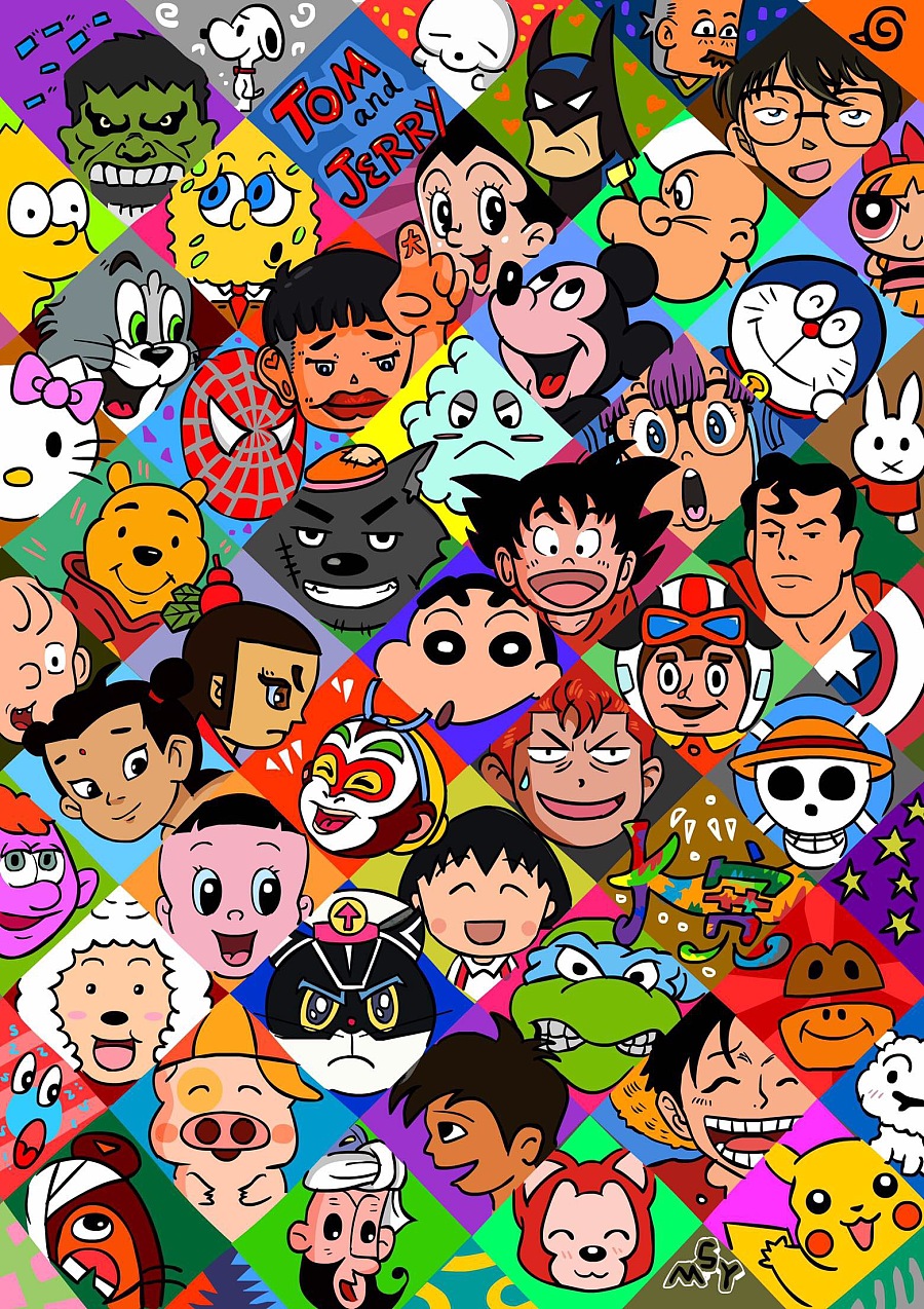 《曾经的英雄》儿时童年动画片手绘主角大合集|涂鸦\/潮流|插画|o541202756 - 原创设计作品 - 站酷 (ZCOOL)