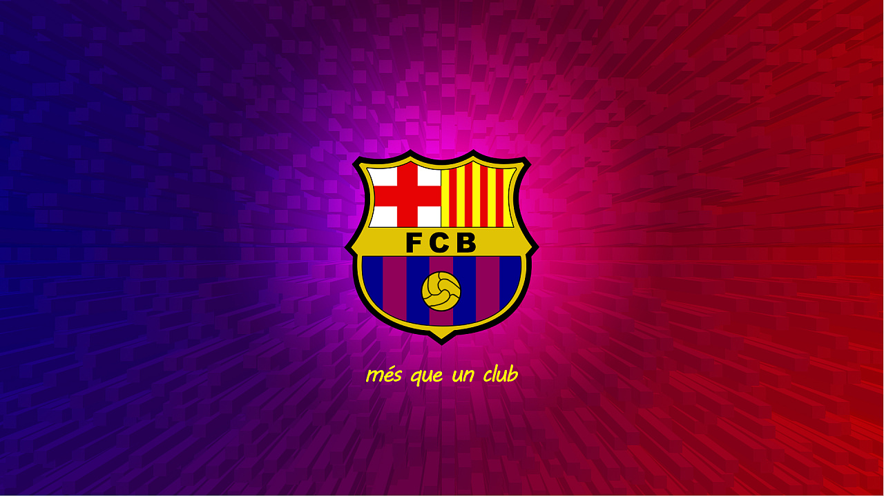 巴塞罗那俱乐部logo临摹 做了简单的壁纸设计