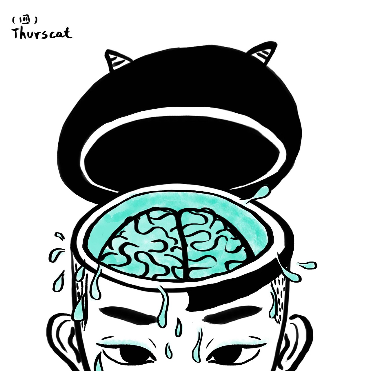 洗脑袋|插画|商业插画|星期四thurscat - 原创作品