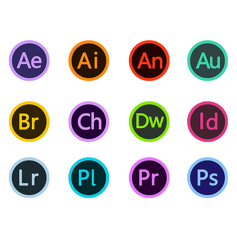 adobe 软件图标,ps,pr,ai,ae,dw等设计软件图标