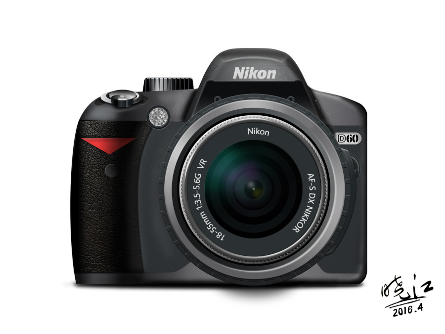 ps矢量图形工具拟物练习-Nikon D60相机|图形