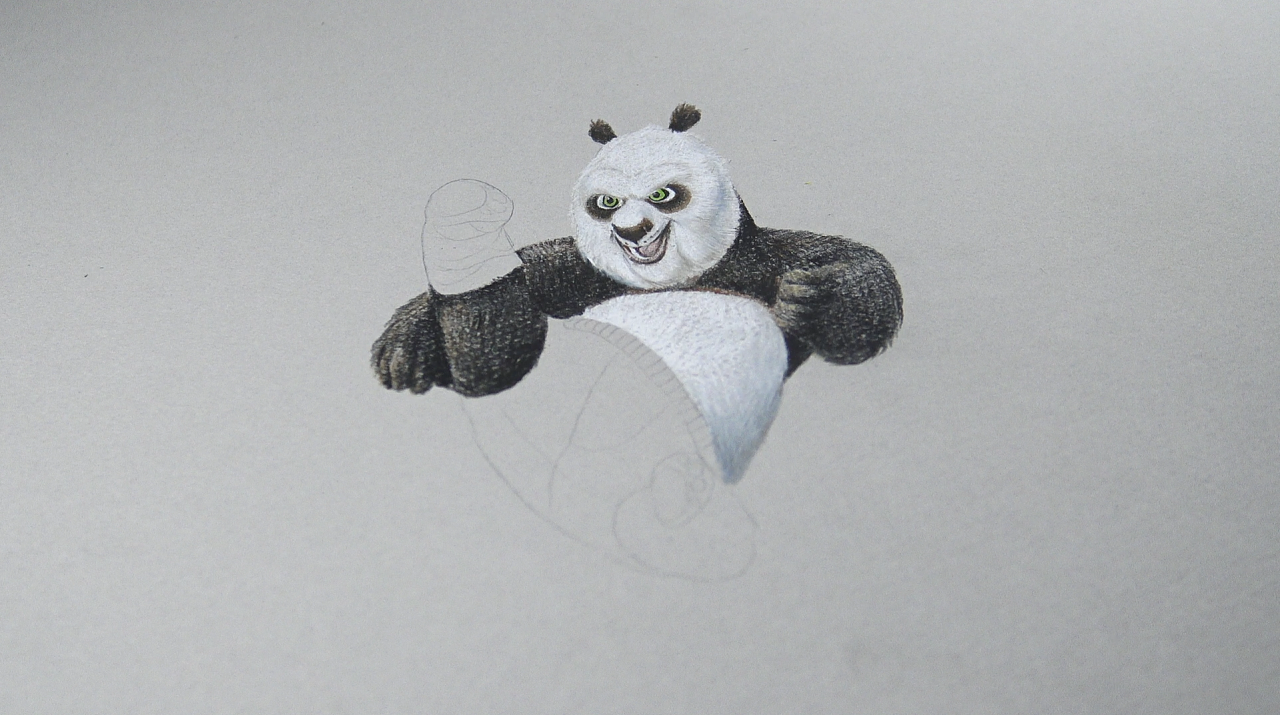 3D功夫熊猫绘画|其他|墙绘\/立体画|银粑粑 - 原创作品 - 站酷 (ZCOOL)