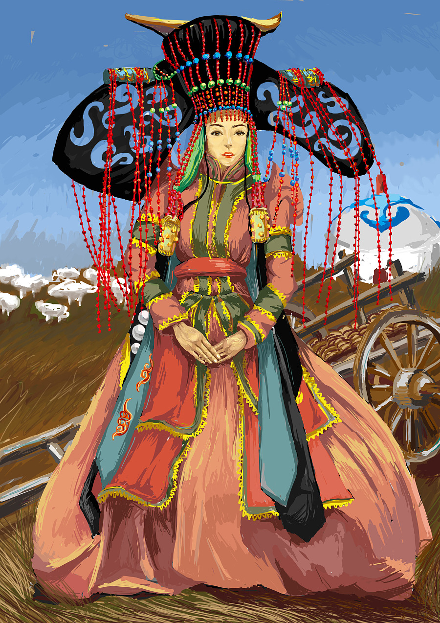 以蒙古族为题材的一系列创作.人物概念设定.