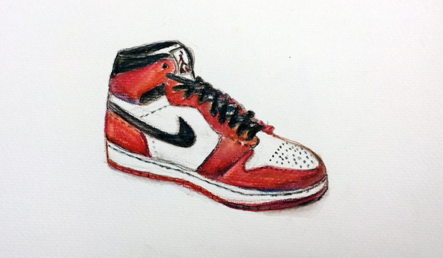 致敬Air Jordan 篮球鞋|彩铅|纯艺术|luopinxi - 原