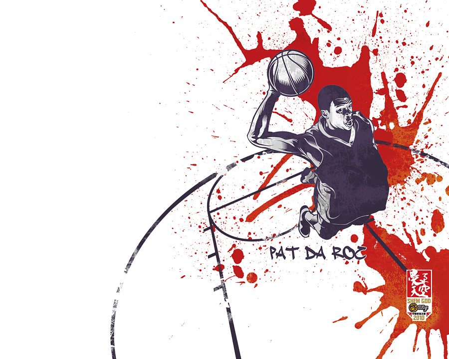 2010晃过天空美国街球明星中国表演赛插画壁纸|其他绘画|插画|章鱼ZX - 原创设计作品 - 站酷 (ZCOOL)