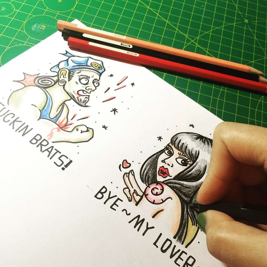 原创OLDSCHOOL TATTOO|涂鸦\/潮流|插画|插