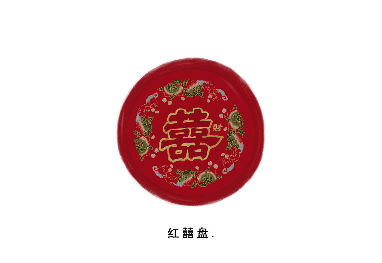 红囍盘 因图案跟颜色喜庆 被潮汕人民广泛用于拜神装食品