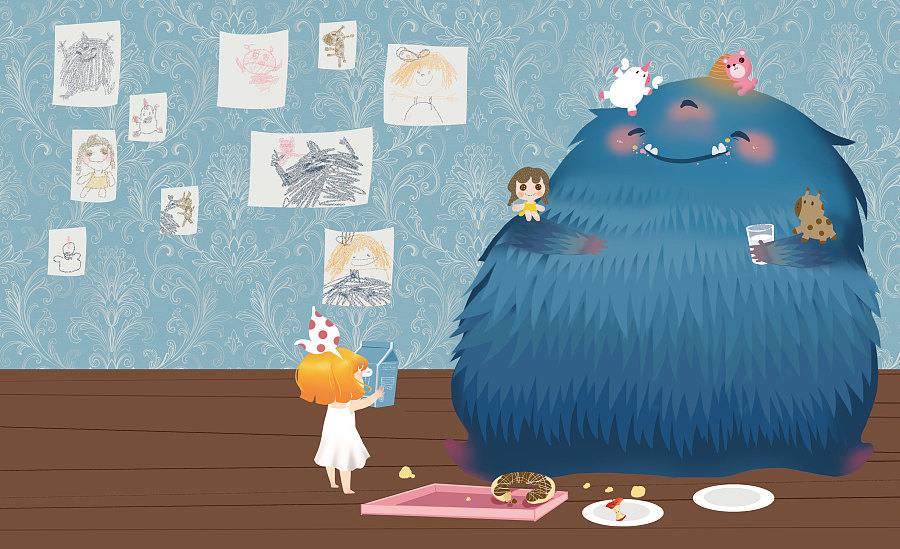 绘本故事--《壁橱里的小怪物》|儿童插画|插画|