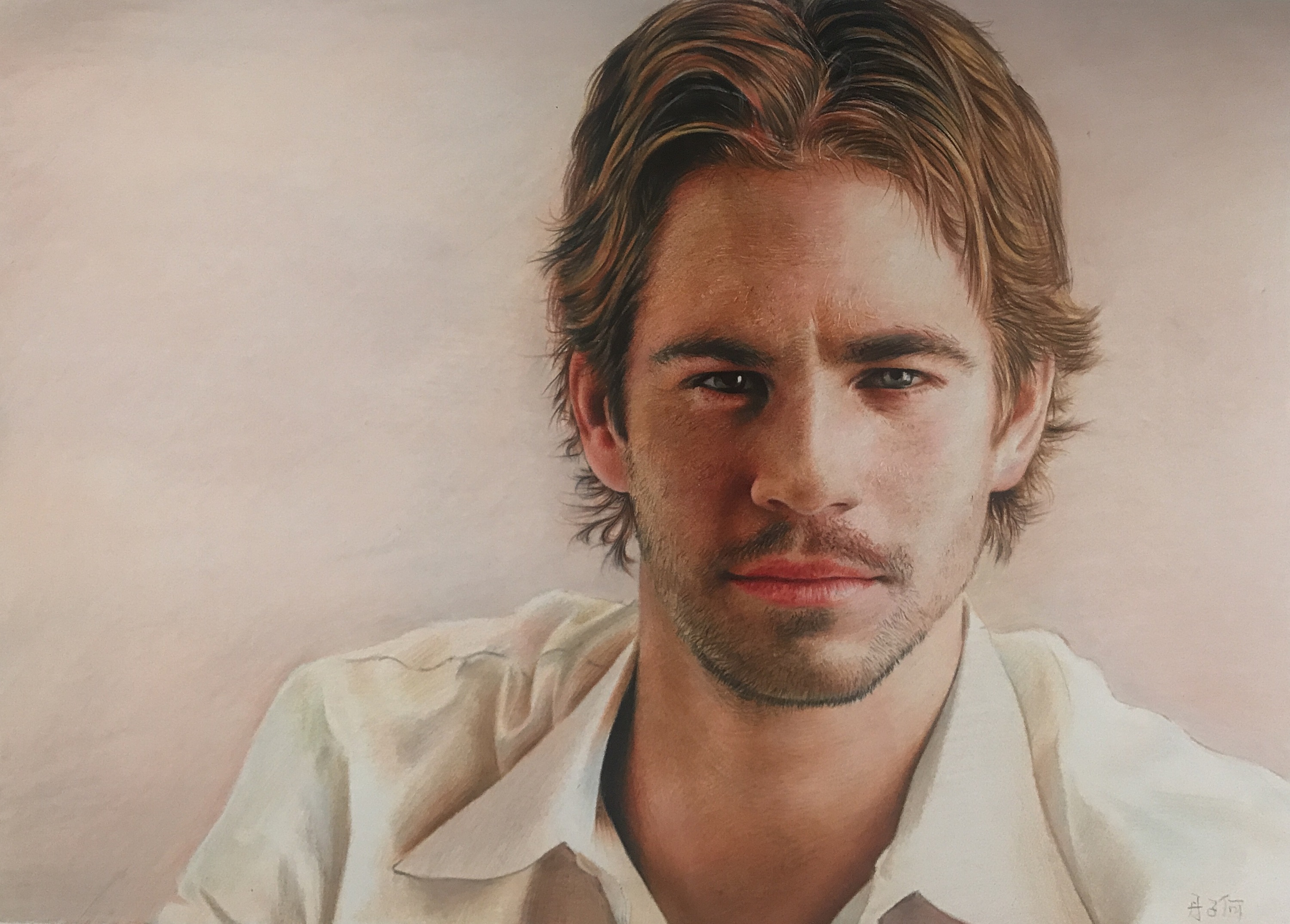 丹子何彩铅人物 保罗沃克