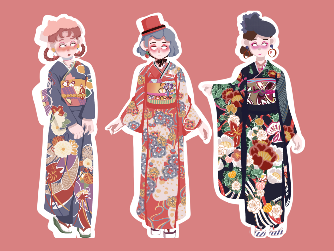 和服 服装插画 立绘