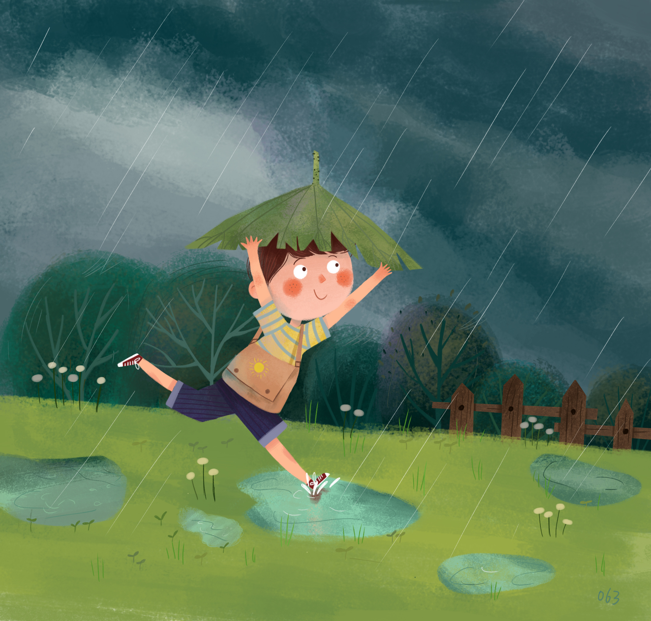 雨中奔跑