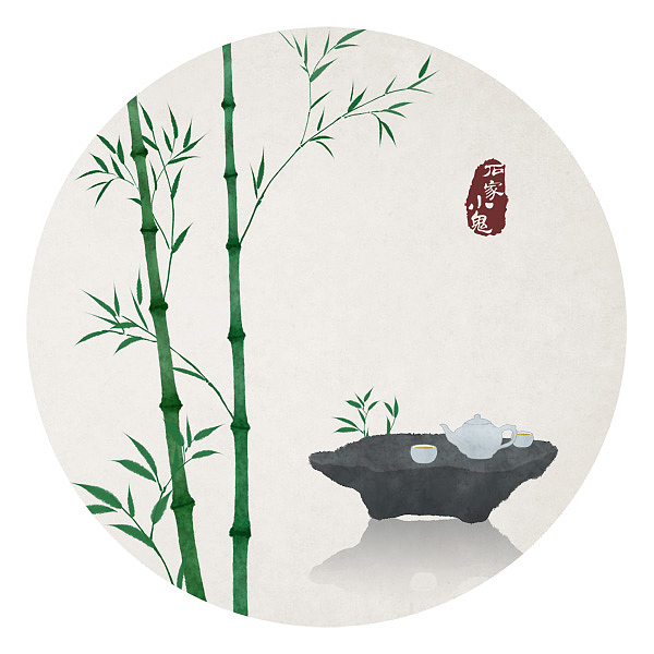 水墨中国风——竹间系列·竹林幽境|插画|创作习作