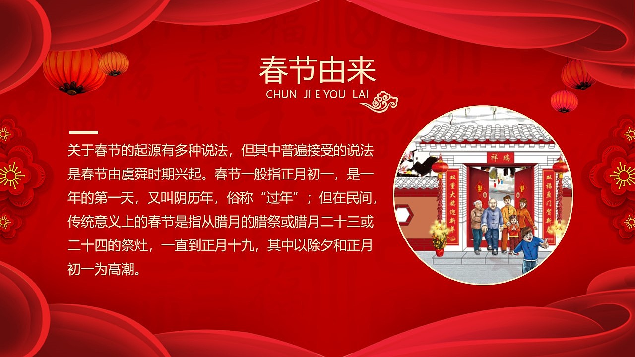 中国风国潮版新年快乐春节介绍宣传ppt模板