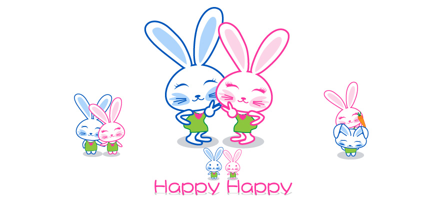 开心兔儿happy02happy|动漫|网络表情|蓝色blue