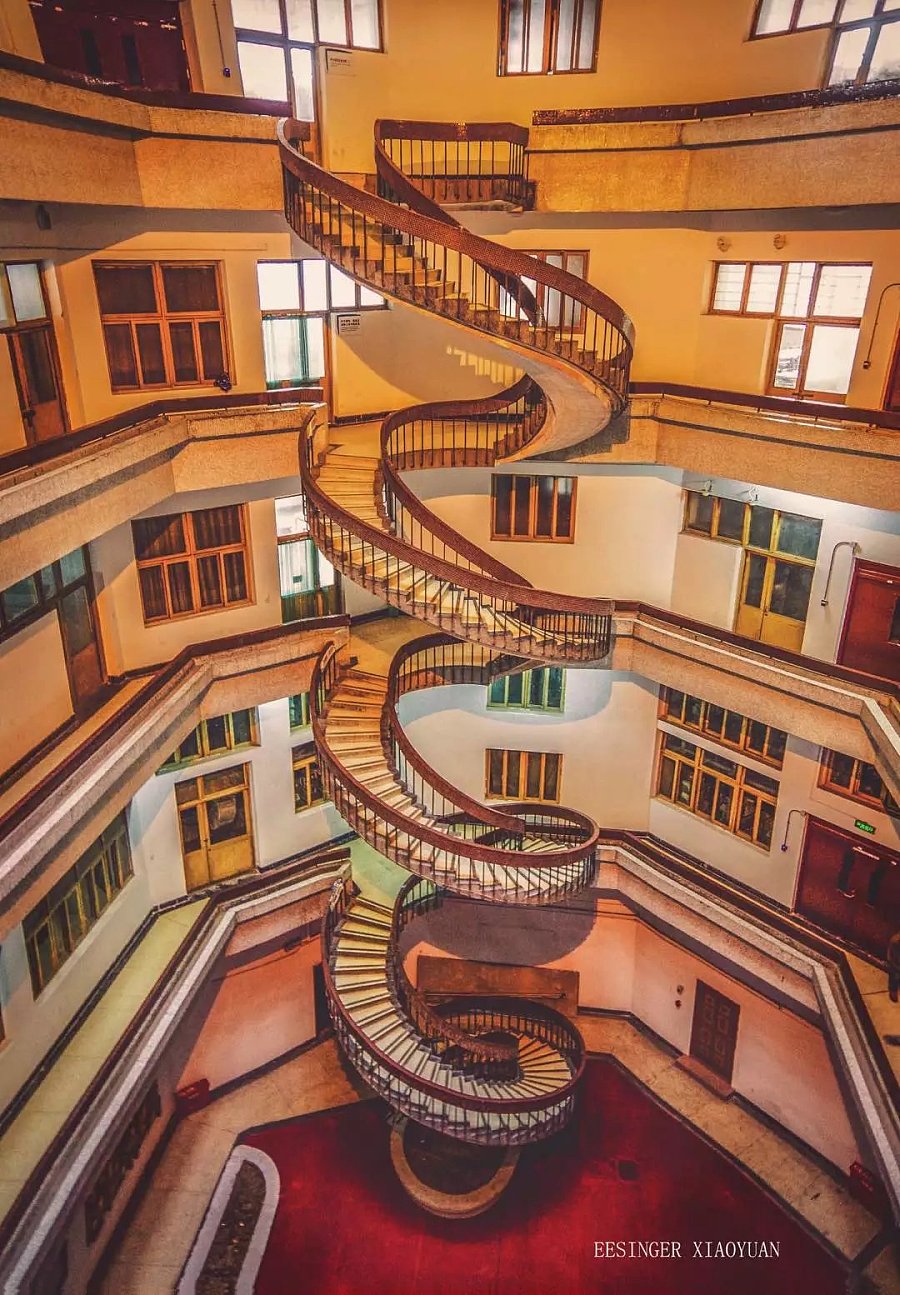 河海大学图书馆 旋转楼梯|风光|摄影|懒懒de天 