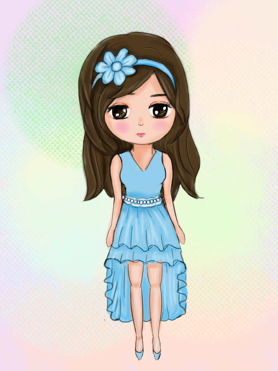 小包子之蓝色燕尾裙|商业插画|插画|布鞋公主 -