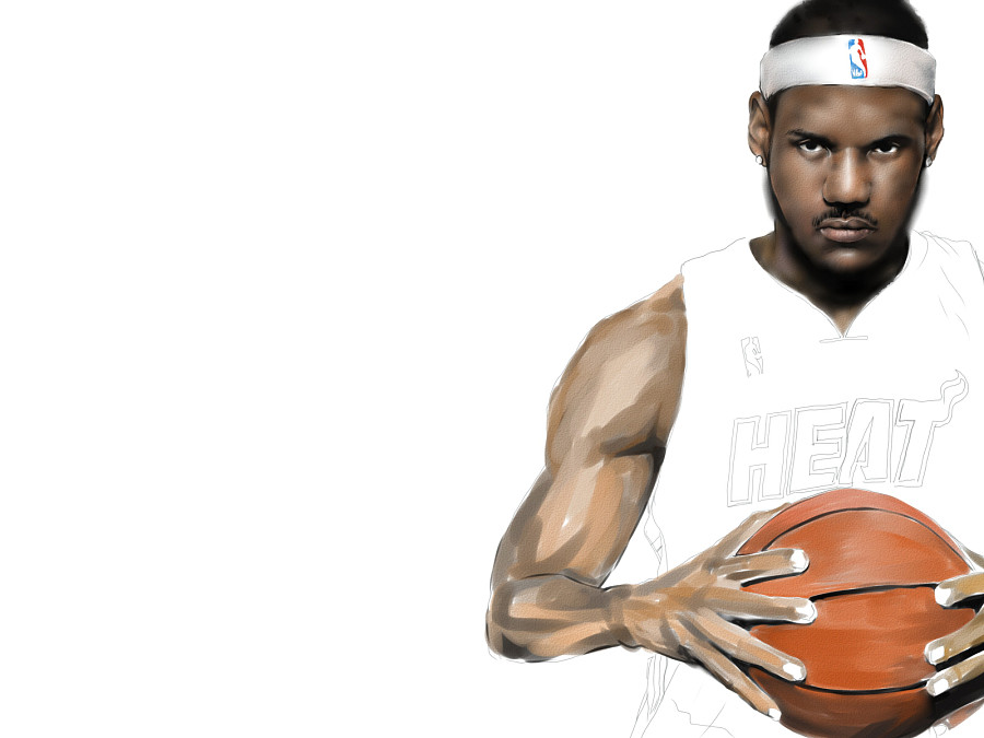 NBA球星勒布朗詹姆斯写实风格手绘|绘画习作