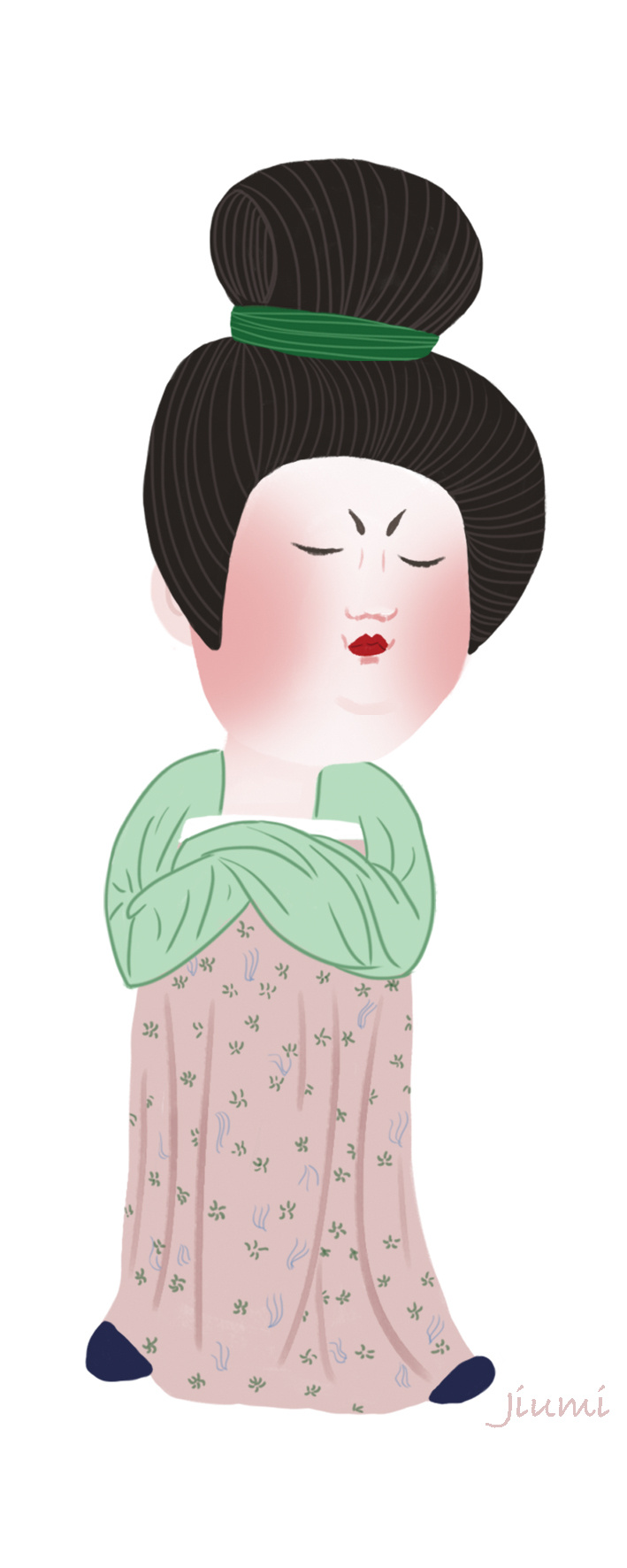西安唐代仕女俑插画