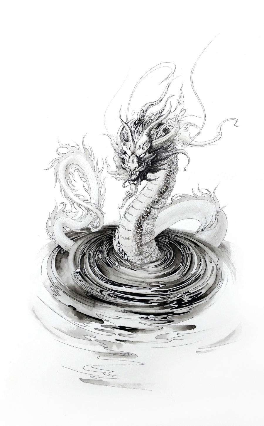 国风线体手绘插画《山海经》|绘画习作|插画|昕