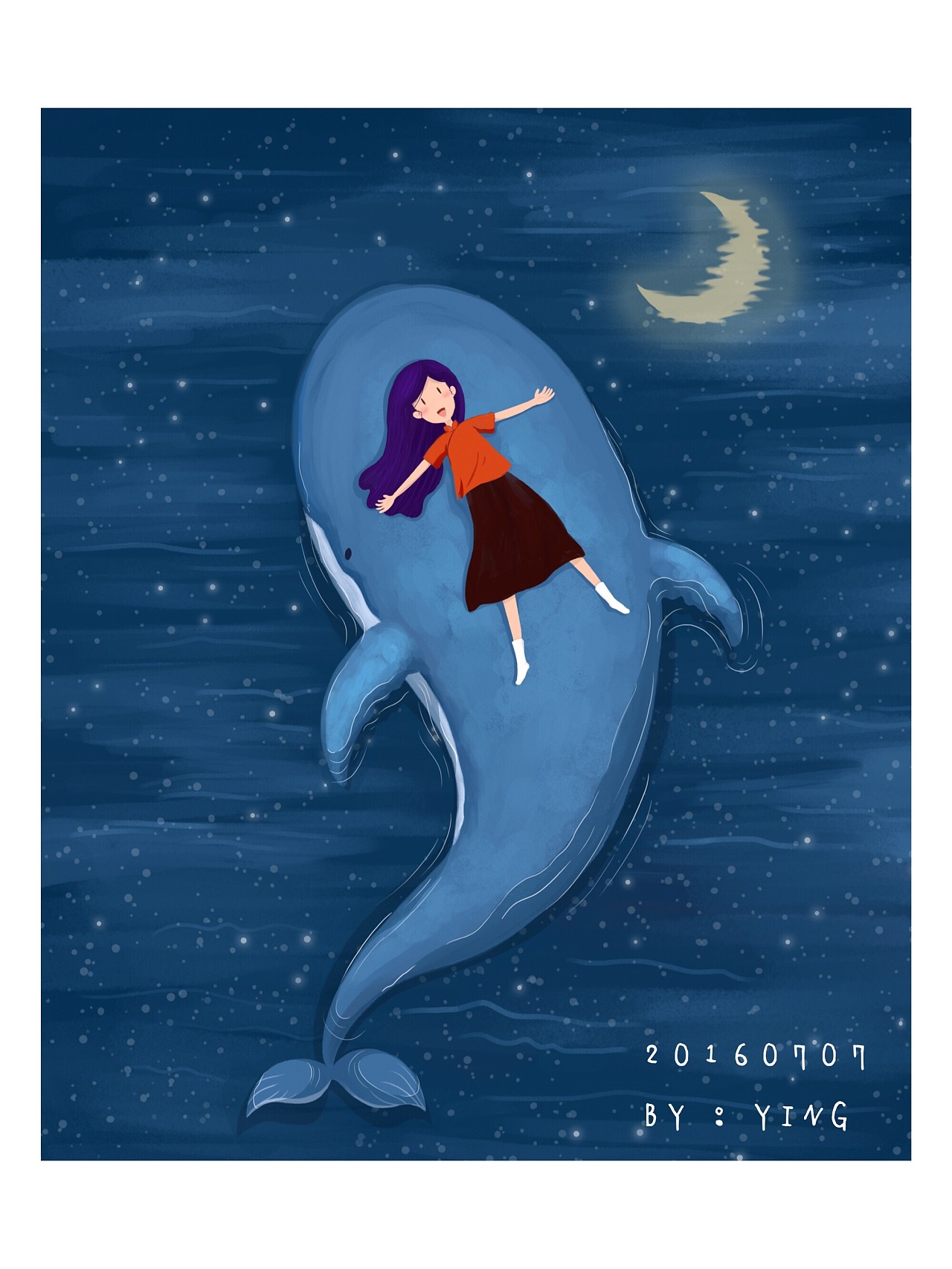 化身孤独的鲸|插画|插画习作|606060ly - 原创作品
