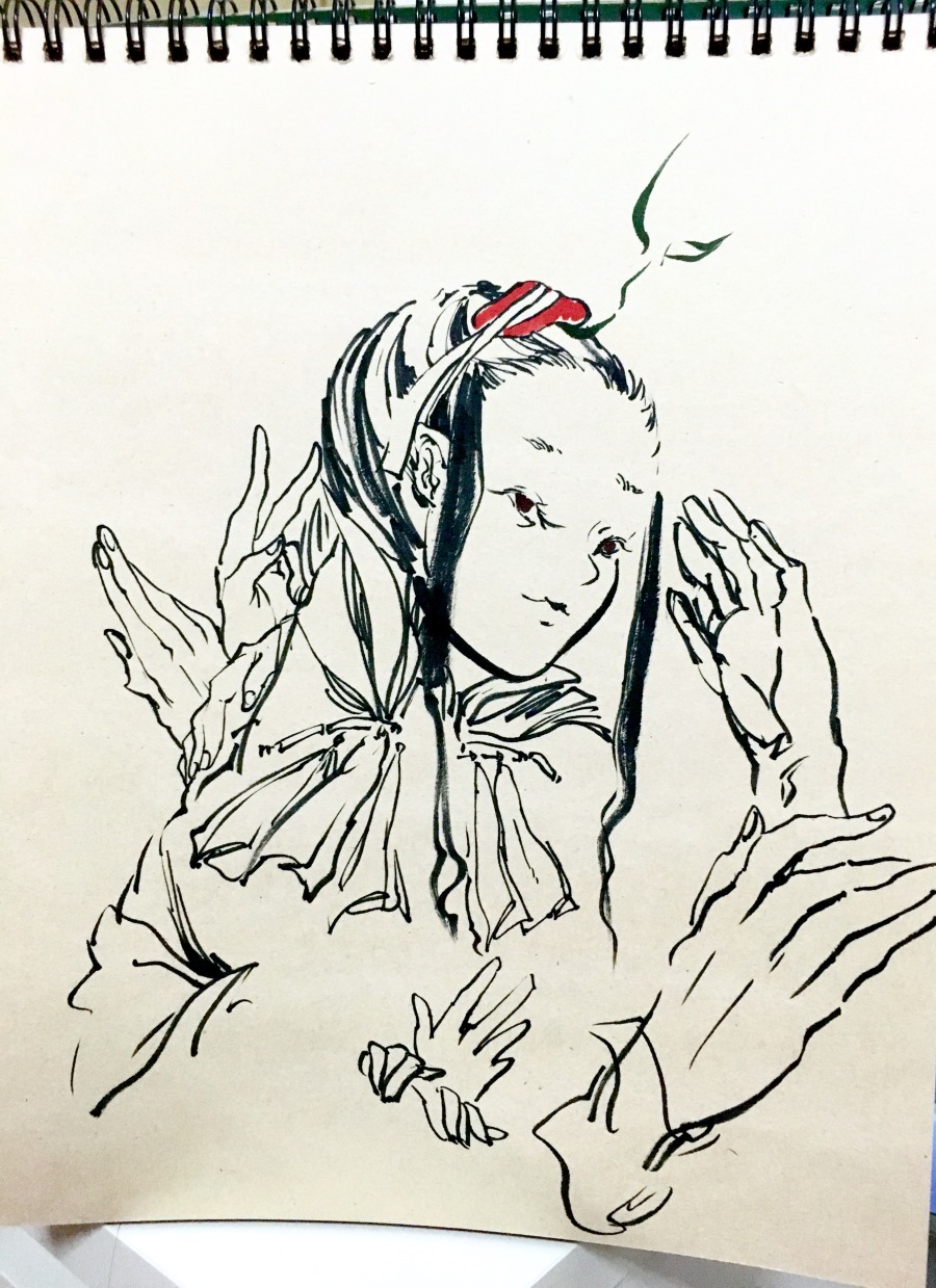 最近的手绘|绘画习作|插画|人参果红子 - 原创设