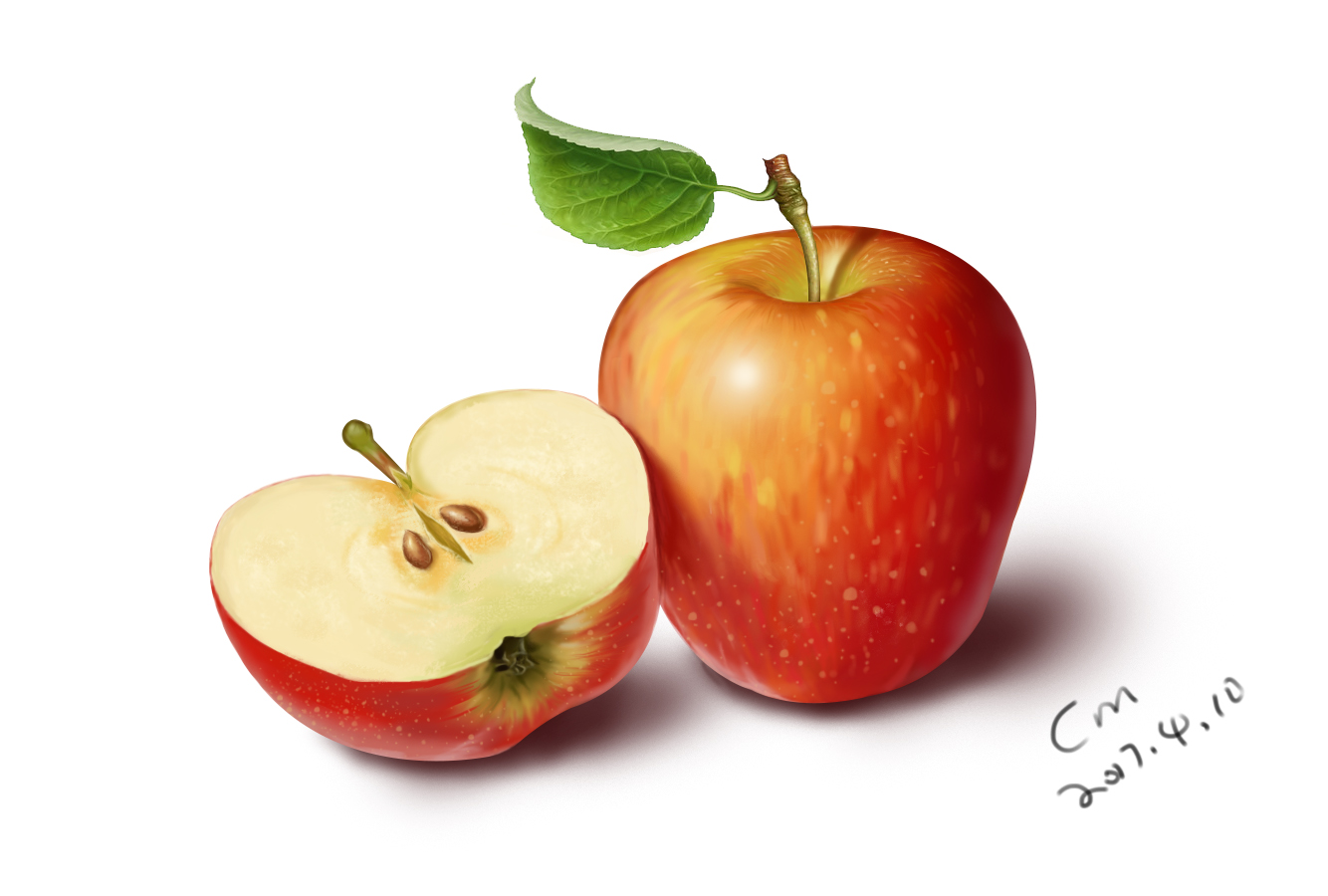 手绘板#苹果|插画|其他插画|lethe水 - 原创作品