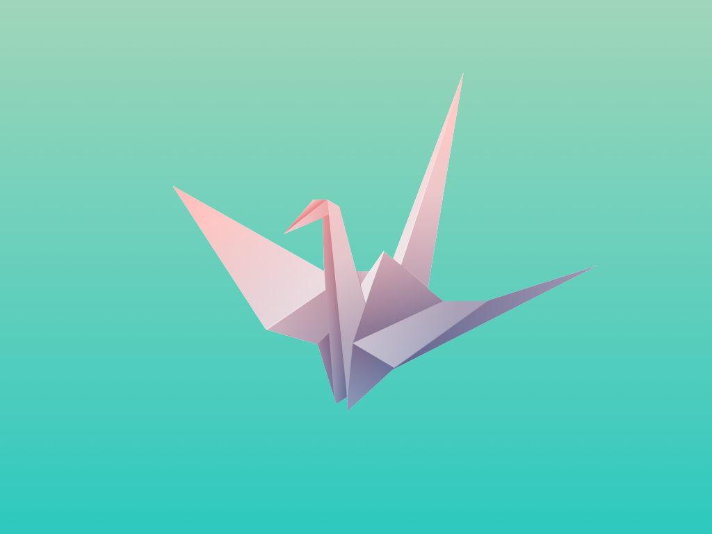 扁平图标-千纸鹤paper crane