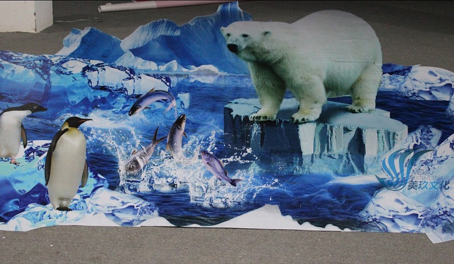 《当北极熊遇上企鹅》3D地画|展览|三维|上海美