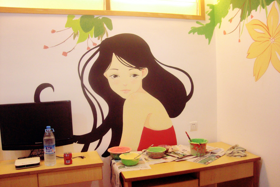 佛山 艺术酒店 少女主题 壁画 手绘画|其他绘画