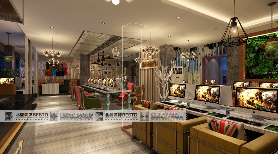 石家庄网吧装修公司排名|室内设计|空间\/建筑|重