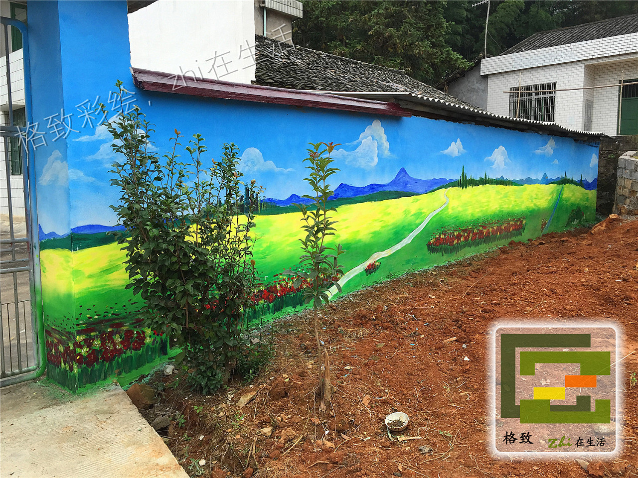 长沙宁乡资福镇政府文化墙项目 墙绘 壁画