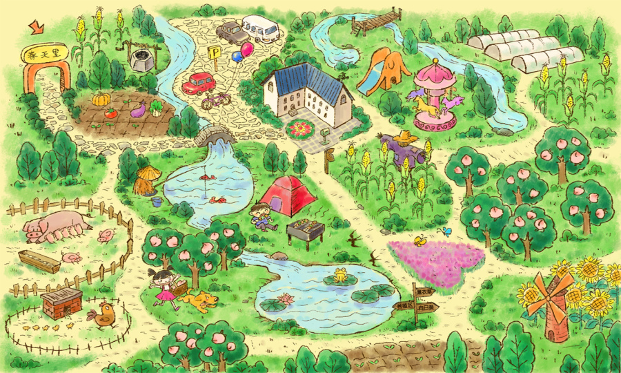 春天里农场地图|其他绘画|插画|毛毛乖乖 - 原