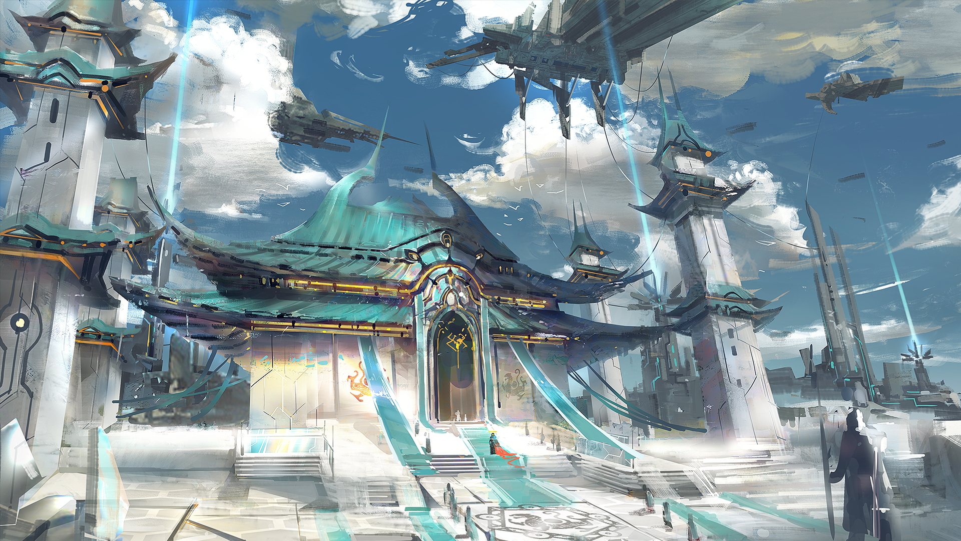 科幻主城概念设计|插画|商业插画|星尘轨迹 - 原创