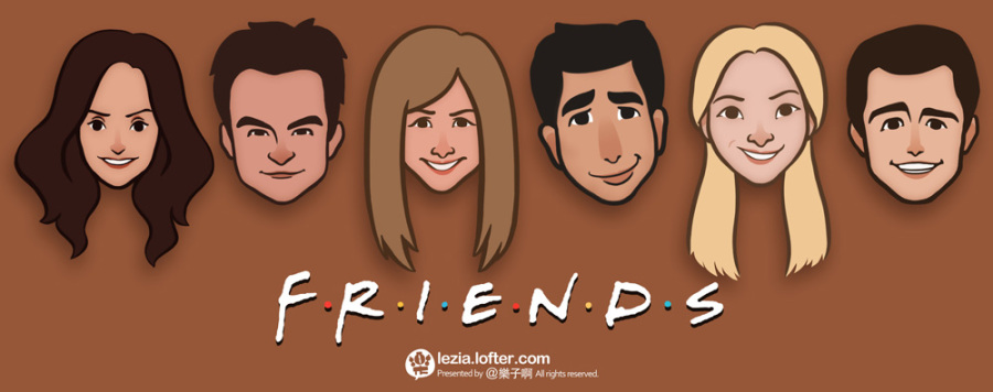 美剧 老友记|Friends|六人行 主角 卡通肖像|肖像