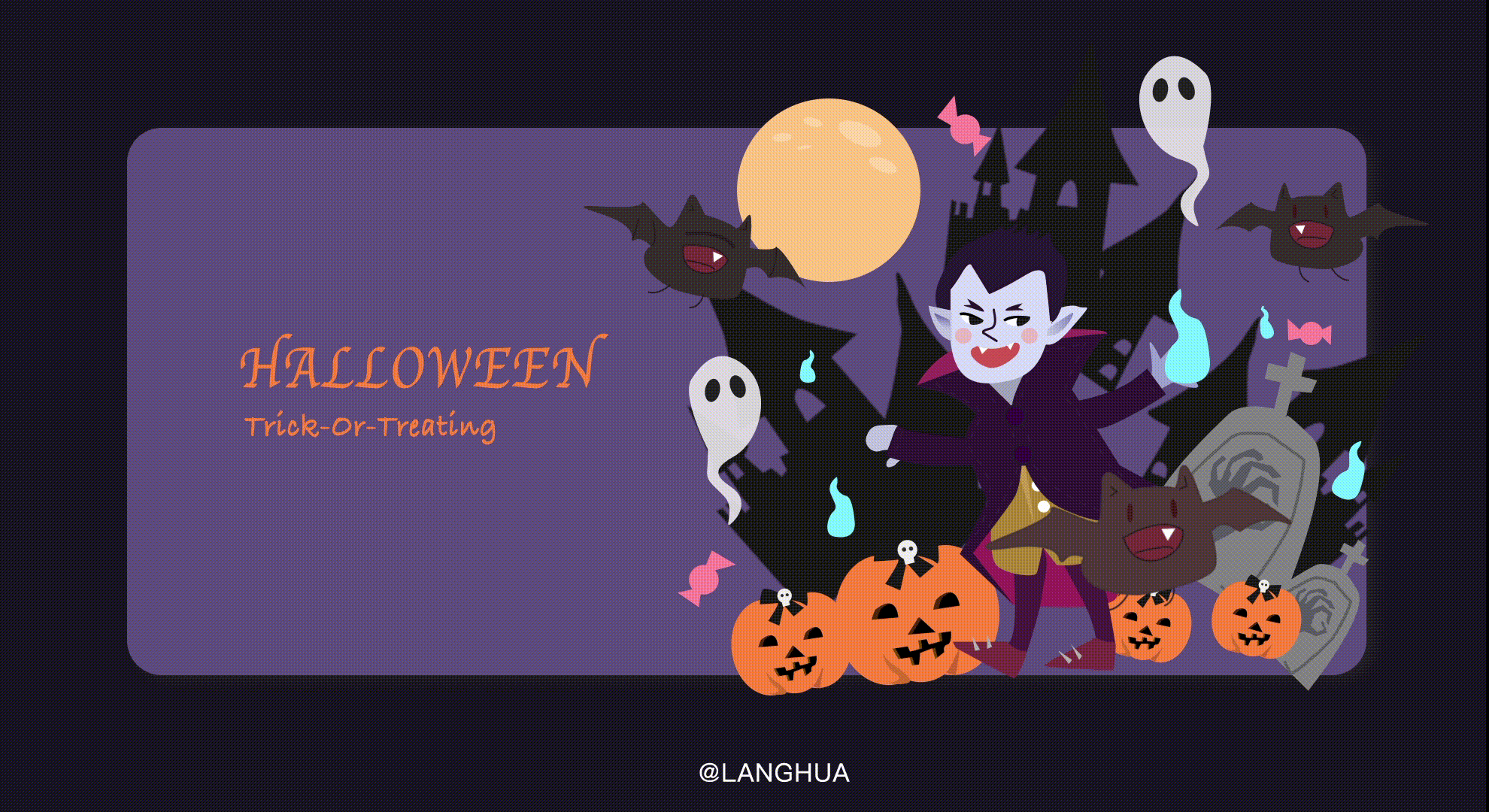 ui动效插画-万圣节不给糖就捣蛋