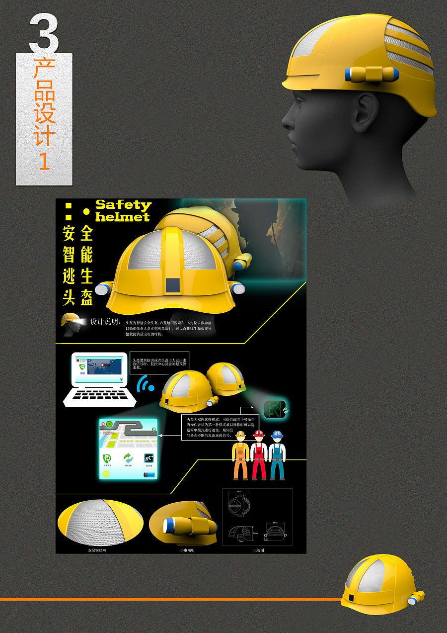 头盔设计|生活用品|工业\/产品|薛徐彬 - 原创设计