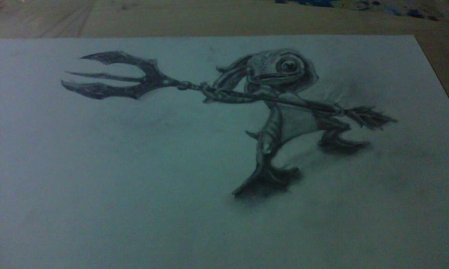 小鱼人|素描|纯艺术|jiang灿烂阳光下 - 原创设计