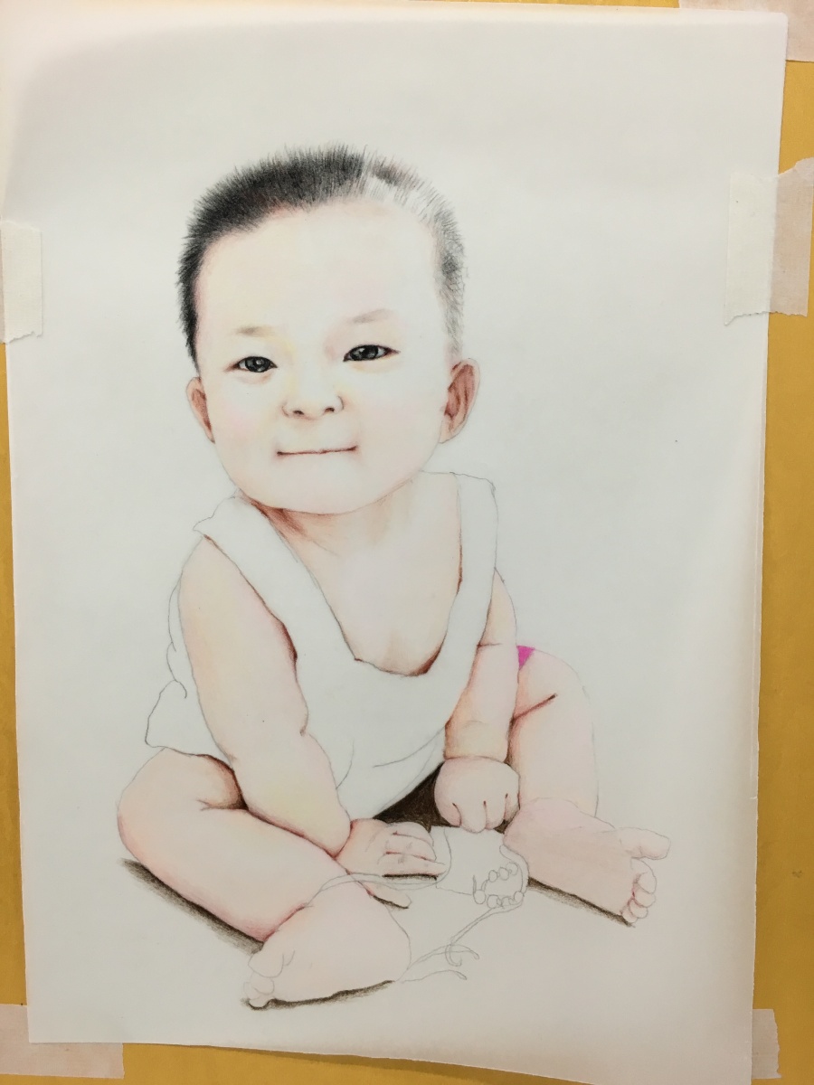 多米宝贝|彩铅|纯艺术|小画匠孙欣欣 - 原创设计