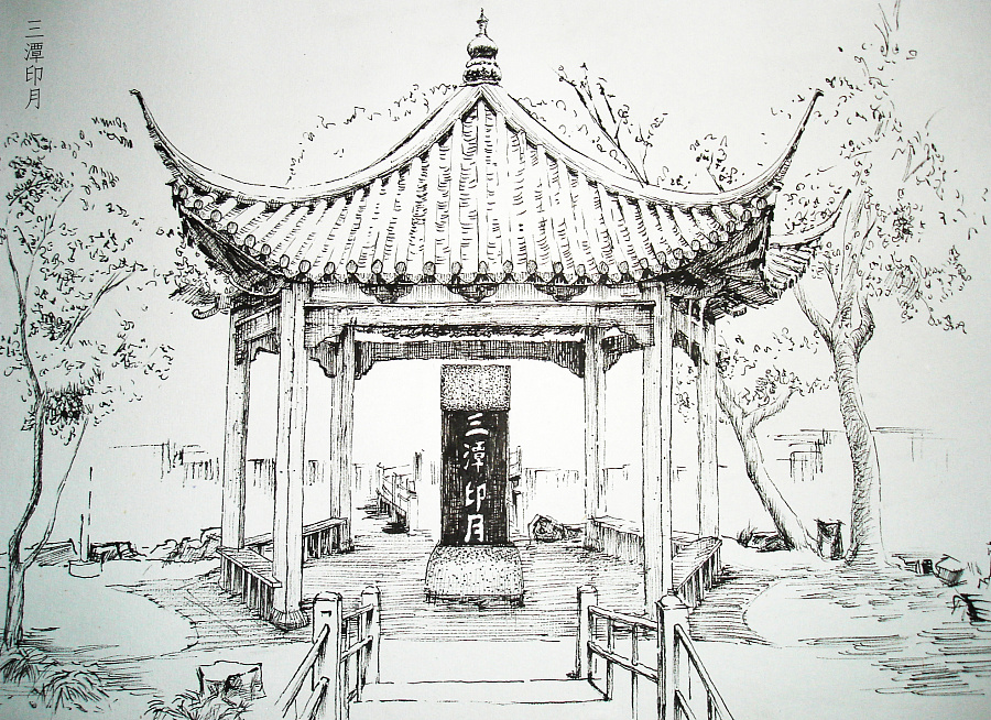 杭州各个景点,你认识几个?|钢笔画|纯艺术|潇洒