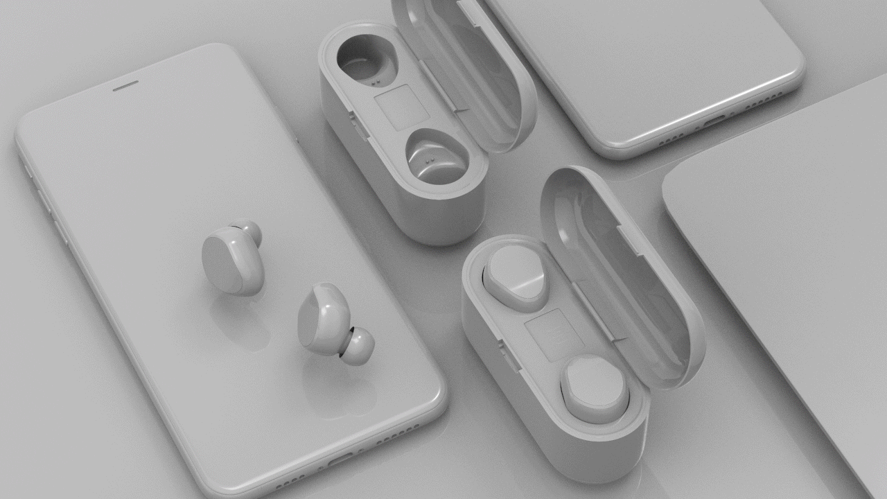 蓝牙耳机3d渲染 详情