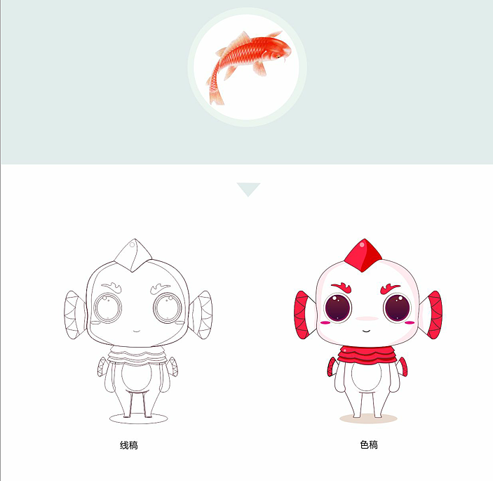 一款鱼类吉祥物的飞机稿(^_^)